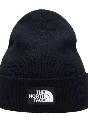 Зимова шапка the north face / шапка the north face темно-синя