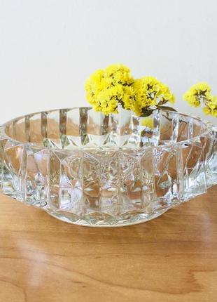 Велика скляна попільничка, салатниця скло, ваза для фруктів срср6 фото