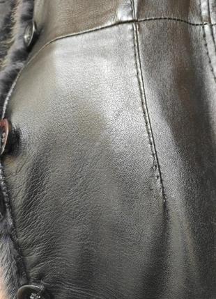 Пальто кожаное на меху8 фото