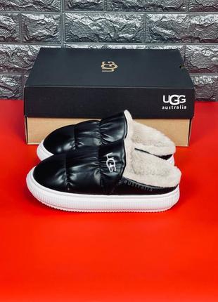 Дутые тапочки угг ugg australia кожаные на меху дущи угг, сноубутсы мужские дутики3 фото