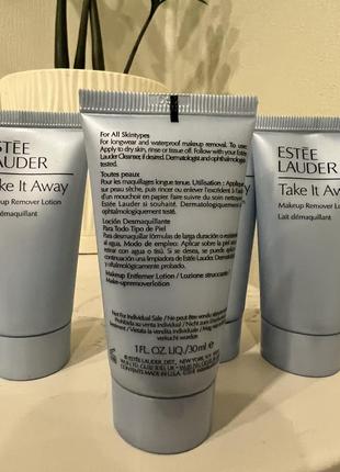 Универсальное средство для снятия стойкого макияжа estee lauder take it away makeup remover lotion,30мл2 фото