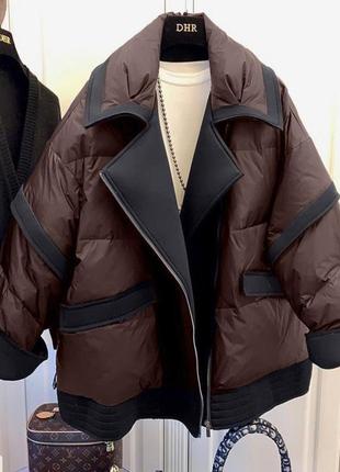 Зимова стильна куртка жіноча2 фото