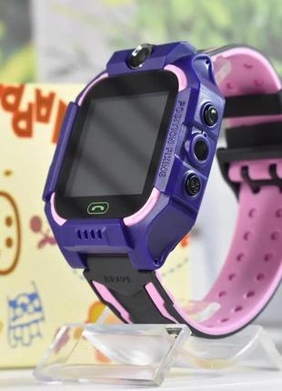 Дитячий смарт годинник baby watch q19 gps трекер pink, смарт часы детские2 фото