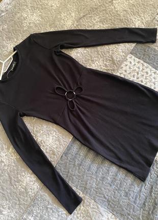 Чорна сукня міні з ефектними вирізами tally weijl6 фото