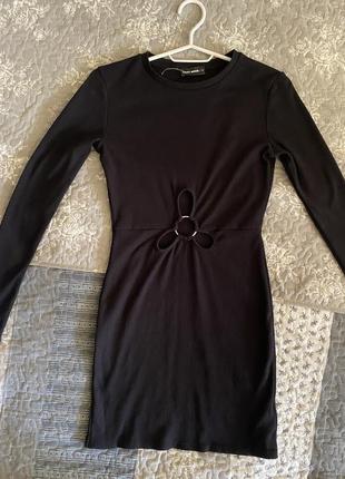 Чорна сукня міні з ефектними вирізами tally weijl5 фото