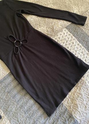 Черное платье мини с эффектными вырезами tally weijl8 фото
