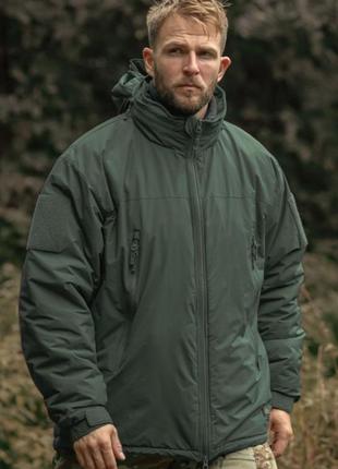 Зимова куртка тактична alpha green зелена helikon-tex level 7 lightweight winter jacket1 фото