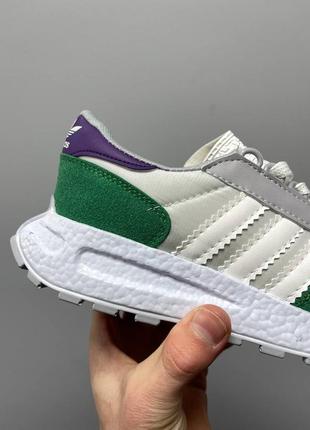 Кроссовки adidas retropy «white green’8 фото