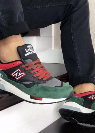 Р.41  кроссовки new balance 1500 (черно/зелено/красные)3 фото