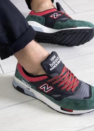 Р.41  кроссовки new balance 1500 (черно/зелено/красные)1 фото