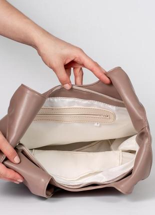 Женская сумка пуровая сумка пудровый шопер пудровый шоппер сумка хобо сумка мешок4 фото