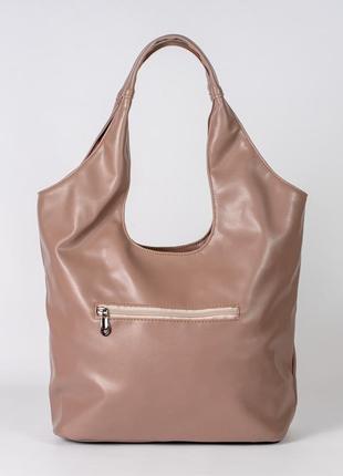 Жіноча сумка пудрова сумка пудровий шопер пудровий шоппер сумка хобо сумка мішок3 фото