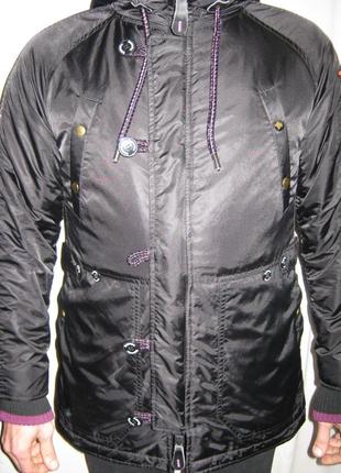 Куртка зимова чоловіча молодіжна superdry розмір м (46-48) чорна б/в1 фото