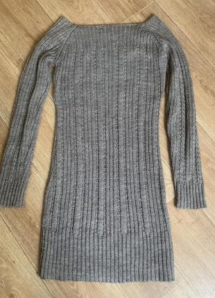 Теплое шерстяное шерстяное платье удлиненный теплый свитер s5 фото