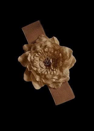 Широкий пояс с цветком пояс резинка как brunello cucinelli резиновый пояс1 фото