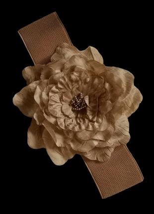 Широкий пояс с цветком пояс резинка как brunello cucinelli резиновый пояс7 фото