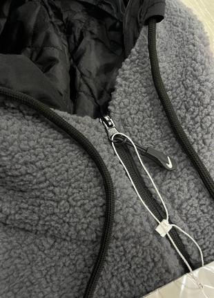 Зимняя мужская куртка шерпа меховая зимова чоловіча хутряна куртка nike2 фото