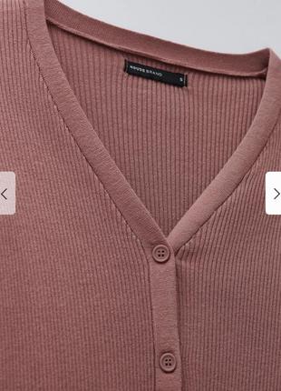 Укорочений джемпер светр кардиган з трикотажу в рубчик xs house4 фото