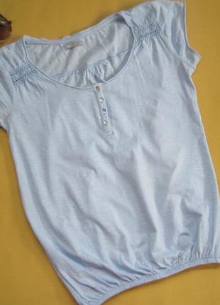 Небесная миленькая хлопковая футболка под резинку,индия,отличное состояние