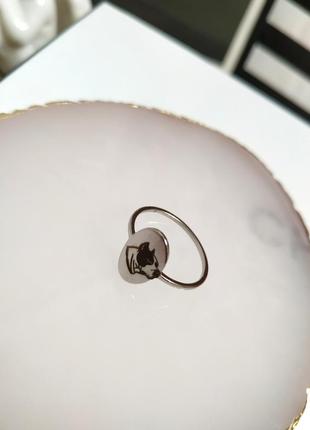 Тренд сталеве кільце зі стаффом перстень каблучка під срібло з малюнком собака пес лабрадор стаффордширський тер'єр3 фото