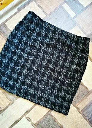 Теплая шерстяная юбка мини liv на подкладке.3 фото