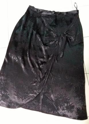 Натуральная юбка (жаккардовый узор) с запахом 18 размера1 фото