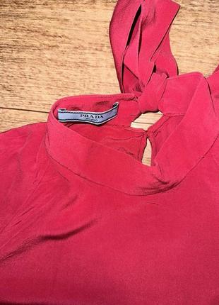 Prada milano шелковая женская малиновая блуза !оригинал !2 фото