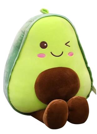 Плюшевая велюровая  мягкая игрушка мальчик авокадо 35 см