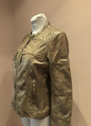 Шкіряна куртка (130-643)2 фото