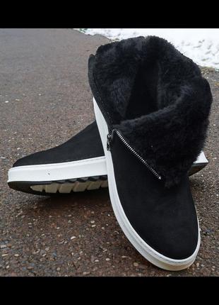 Теплі чоловічі зимові черевики/уггі натуральний нубук5 фото