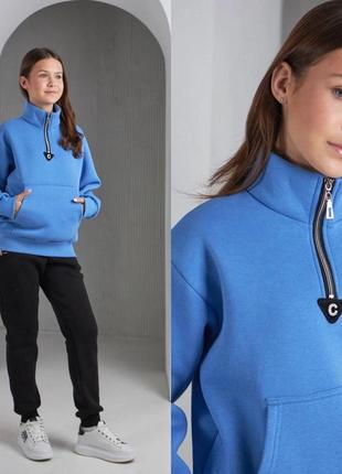 Утепленный спортивный костюм на флисе для девочки