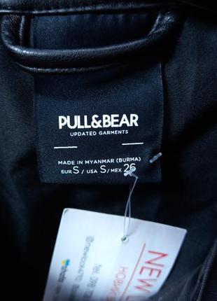 Рубашка-пиджак из эко-кожи от pull &amp; bear.8 фото