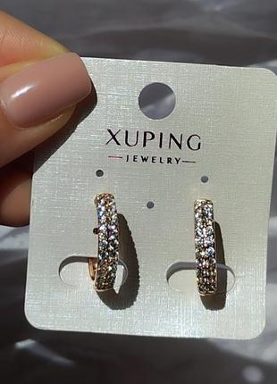 Серьги xuping медицинское золото