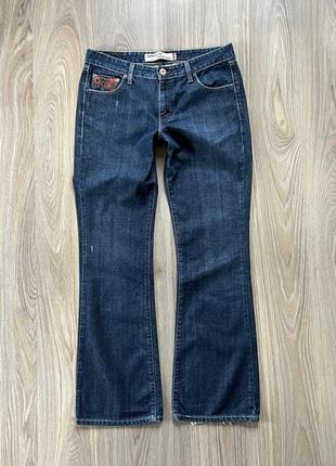 Женские винтажные джинсы клёш с нашивкой levis superlow 518