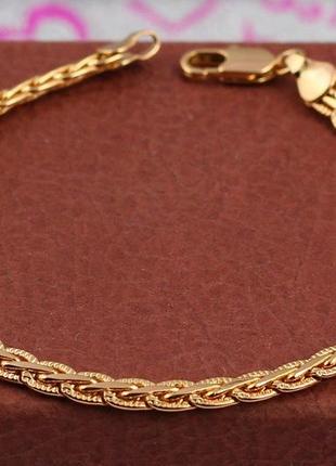 Браслет xuping jewelry косичка 19 см 5 мм золотистый