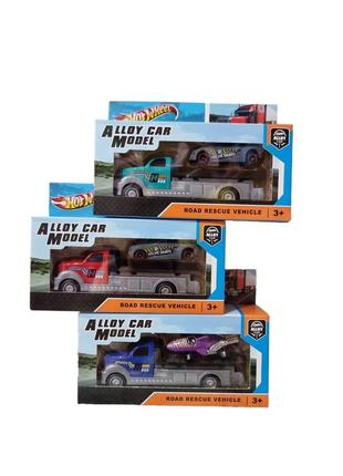 Игровой набор машиной, грузовик - автовоз с маленкой гоночной машинкой hot wheel, 3 вида