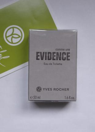 Evidence туалетна вода 50 мл yves rocher - ів роше евиденс, эвиденс1 фото