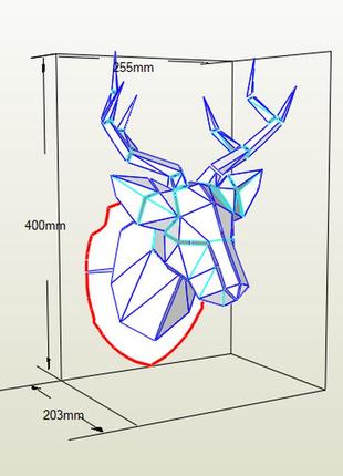 Paperkhanконструктор із картону олень голова трофей пазл орігамі papercraft 3d фігура полігональна набір подарок сувенір антистрес4 фото