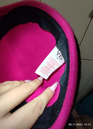 Фетрова шапка котелок рожева2 фото