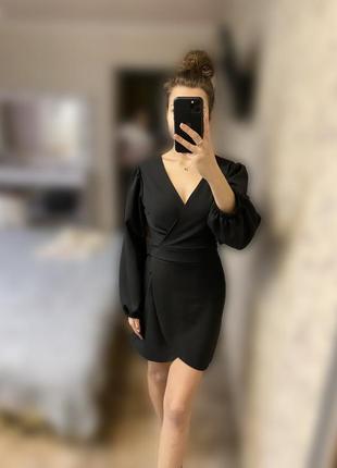 Черное мини платье1 фото
