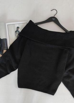 Черный ангоровый свитер h&amp;m теплый3 фото