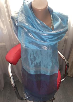 Шарф платок палантин орифлейм  голубой синий1 фото
