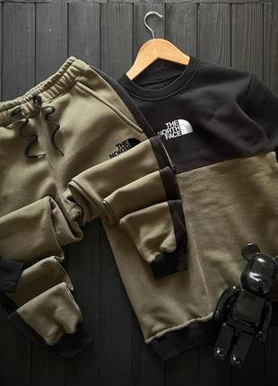 ❄️ зима. спортивный, утепленный костюм на флисе the north face tnf тн
