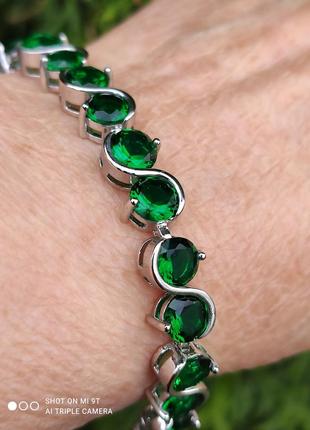 Изумрудно -зелений браслет9253 фото