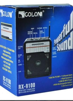 Радиоприемник rx-9100 usb+sd радио с фонарем colon3 фото