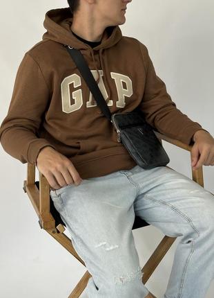 Мужское худи &lt;unk&gt; кофта gap brozen brown (с флисом)6 фото