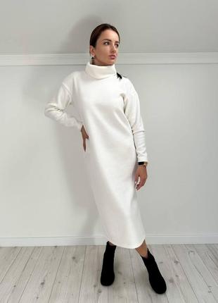 Платье женское миди теплое прямого кроя ангора5 фото