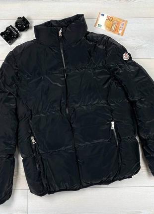 Чоловіча куртка пуховик moncler чорна | теплі зимові куртки монклер1 фото