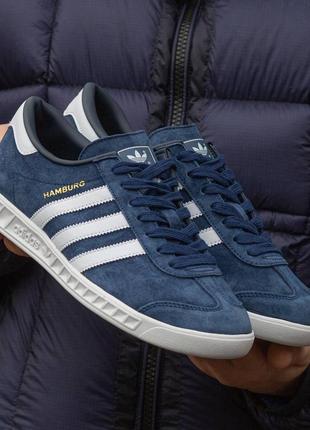 Adidas hamburg blue white1 фото