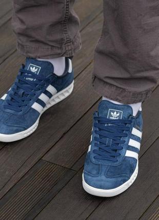 Adidas hamburg blue white6 фото